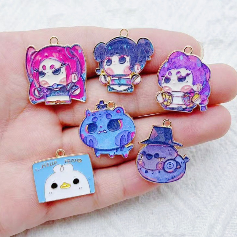 Anime Merchandise Gift - 10pcs Cartoon Anime Pendant Oil Drop