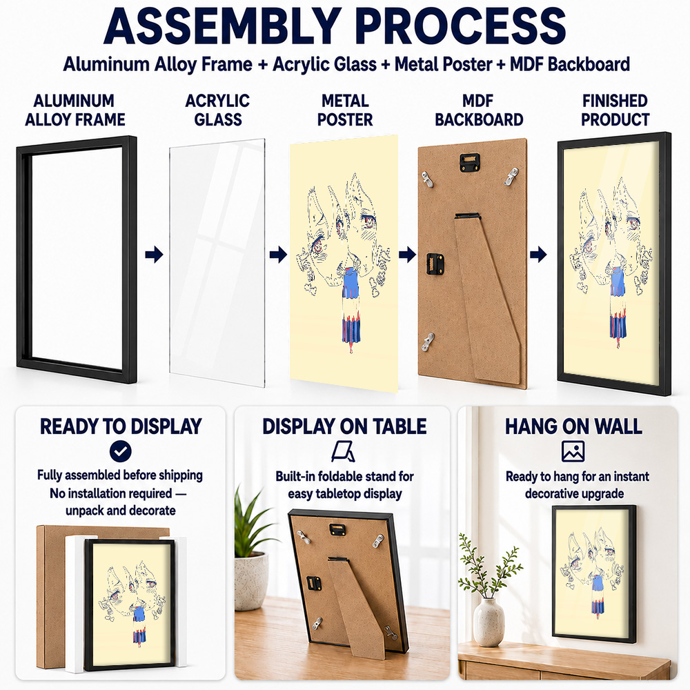 Kawaii Anime School Girl Frame - đánh giá và giá Anime Poster Print