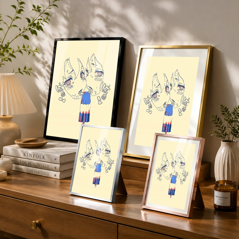 Kawaii Anime School Girl Frame - đánh giá và giá Anime Poster Print